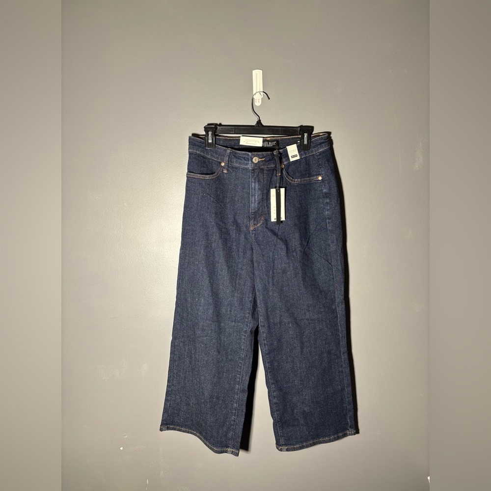 Judy Blue Neon Lights Tummy Control Top Tailored Crop Wide Leg Jeans Size 15/32 - Picture 2 of 6